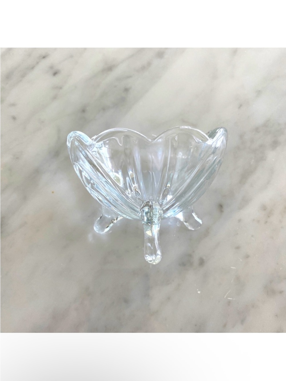 Clear Glass Tripod Candy Dish
